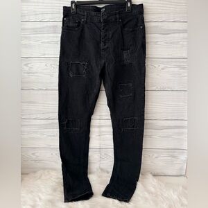 Men's Black Boohooman Distressed Jeans